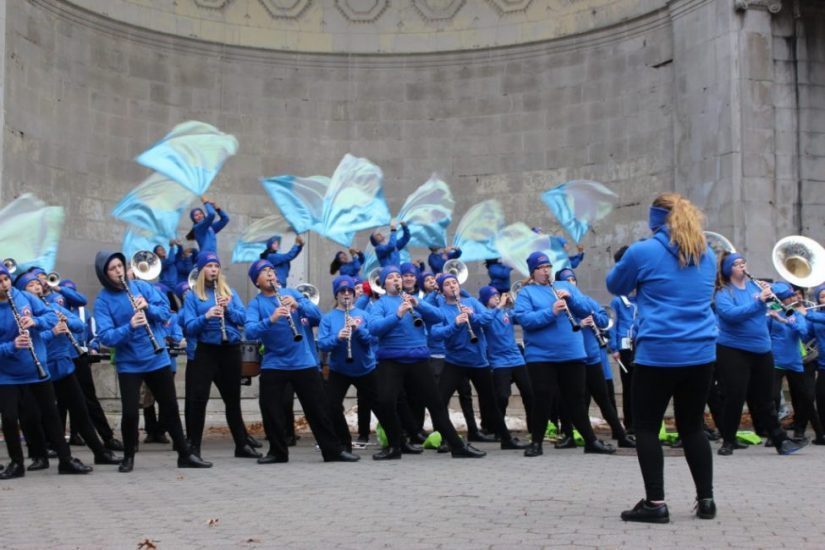 New York City Central Park High School Band Rehearsal