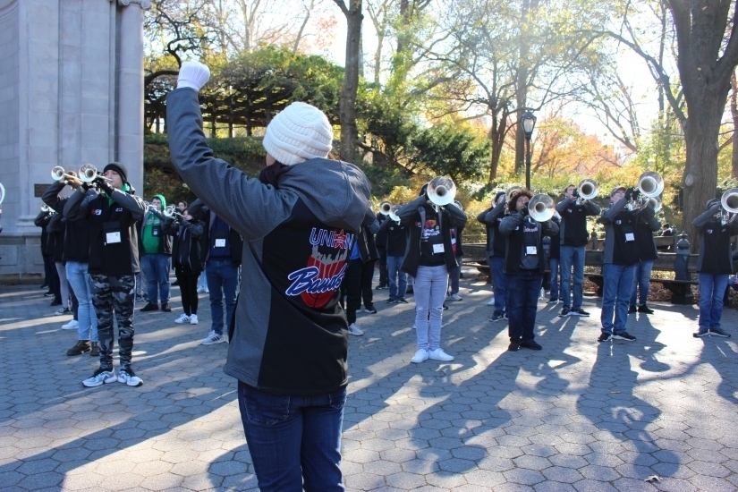 New York City Central Park High School Band Rehearsal
