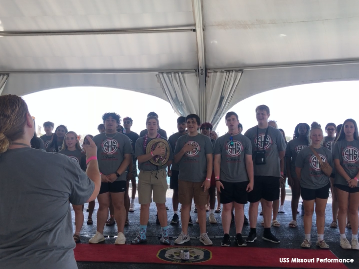 Honolulu Sweetwater High School Choir USS Missouri Performance