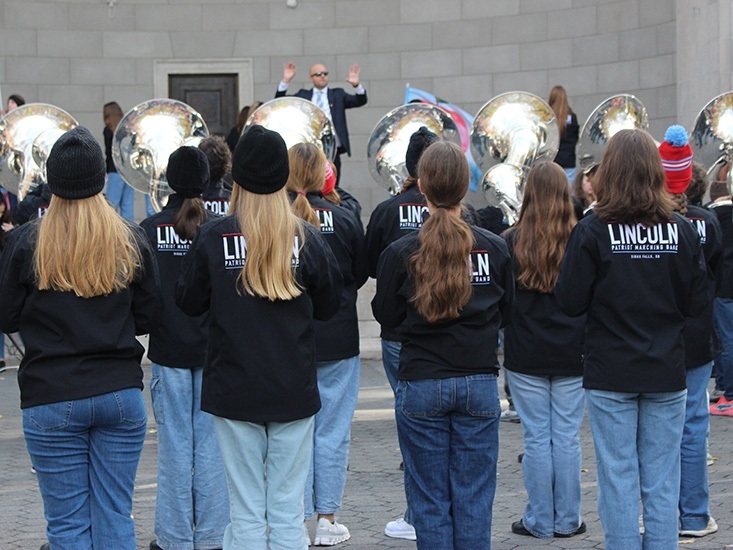 New York City Central Park Lincoln High School Band Rehearsal