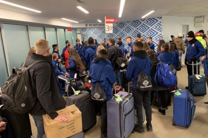 New York City High School Band Airport Departure