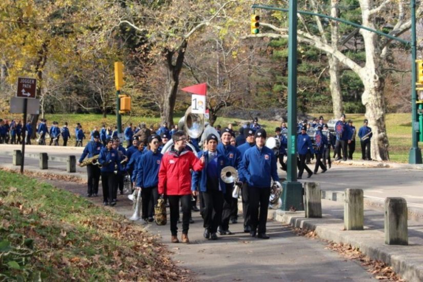 New York City Central Park High School Band Rehearsal