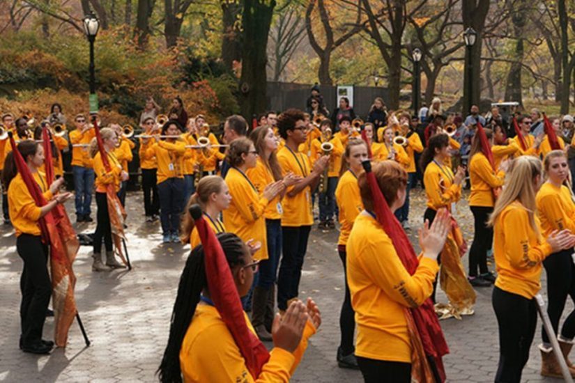 New York City Central Park High School Band Rehearsal