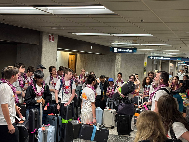 Westlake Chaparral Band Airport Welcome Leis